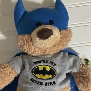 Gund Batman DC Comics Teddy Bear Malone Plush Stuffed Animal Blue Cape 12"